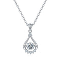 Collier ajouré larme 0,5 ct Moissanite D VVS1 argent sterling S925 plaqué platine