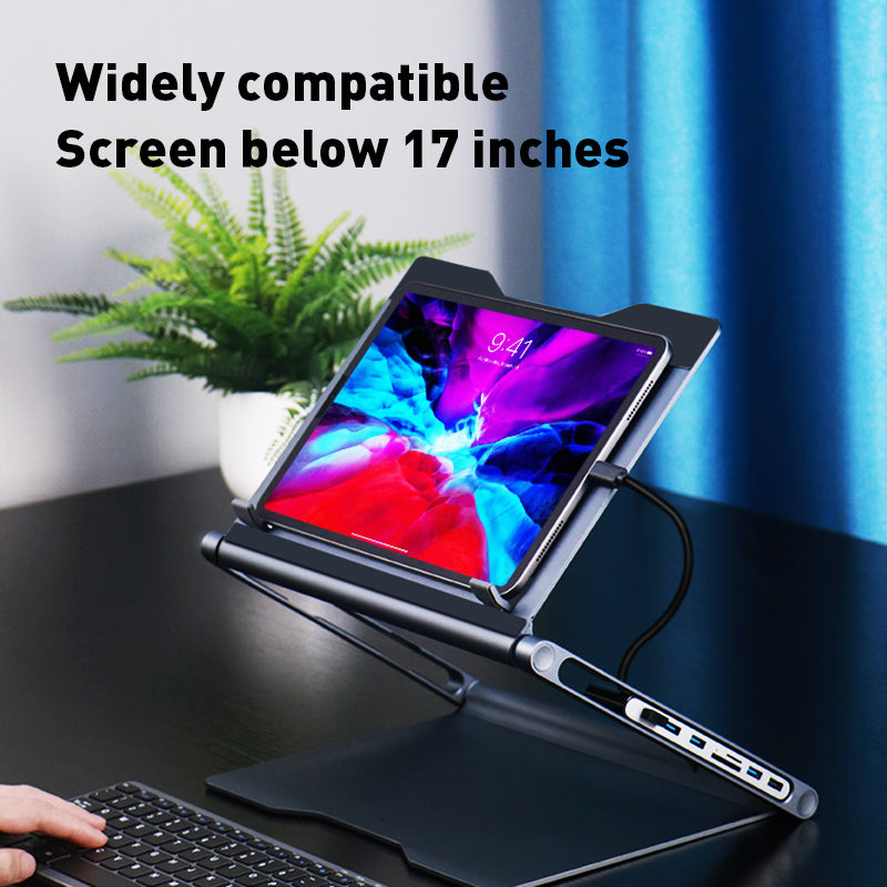 Support pour ordinateur portable avec station d'accueil 8-en-1 multifonctionnelle
