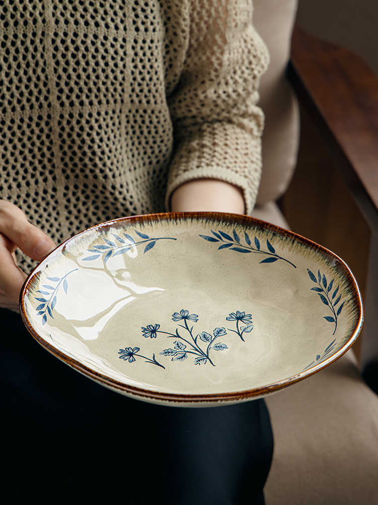 Assiette Creuse Irregulière en Céramique de 9 pouces