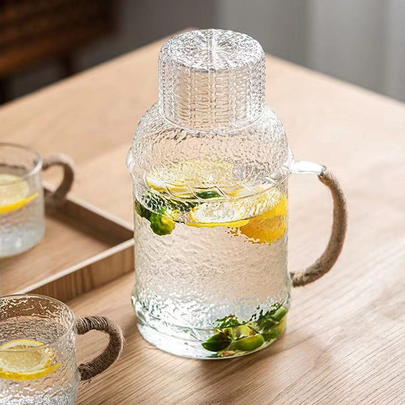 Refroidisseur en verre vintage résistant à haute température de grande capacité pour la maison