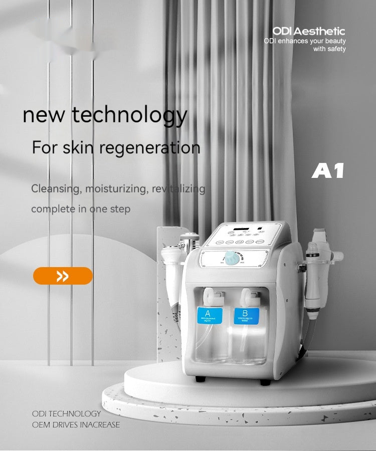 Appareil de Gestion Cutanée Six-en-un : Nettoyage, Exfoliation, Hydratation et Injection d'Oxygène pour le Visage