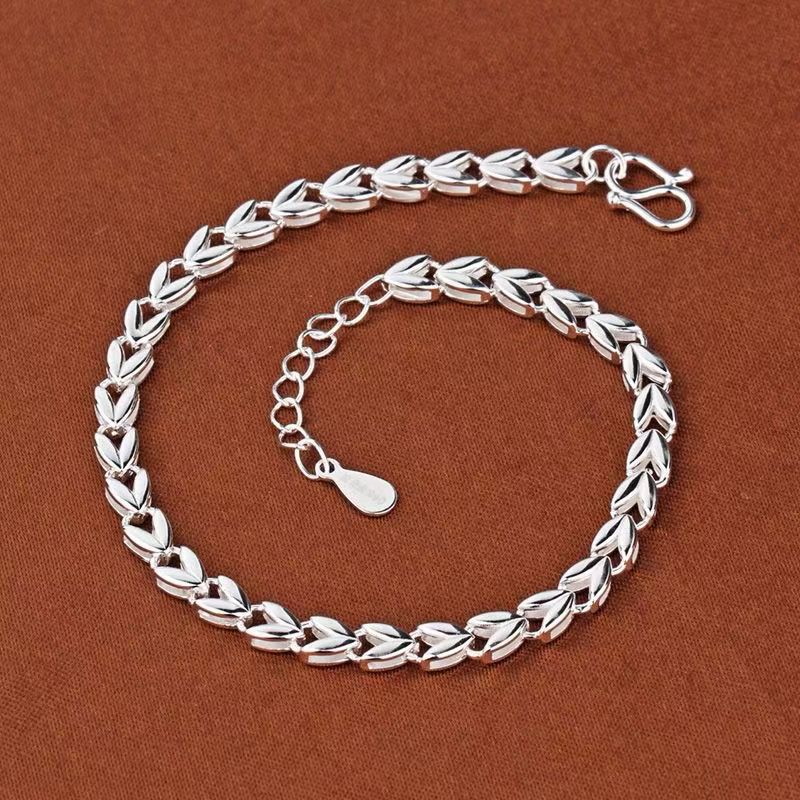 Bracelet en argent sterling 999 à motif de blé, style délicat et luxueux, idéal pour tous les jours et occasions spéciales