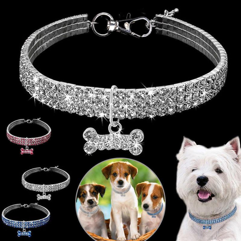 Collier Scintillant en Strass et Cristal pour Chiens et Chats Petits et Moyens