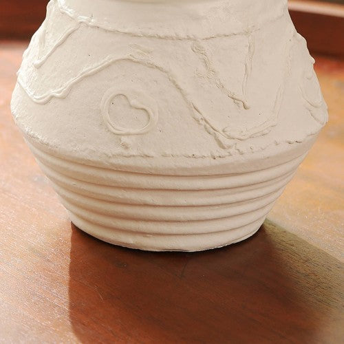 Bougeoir en terre cuite à motif organique 5,2 x 5,2 x 5,5'' - Support de bougie rustique pour éclairage d'ambiance