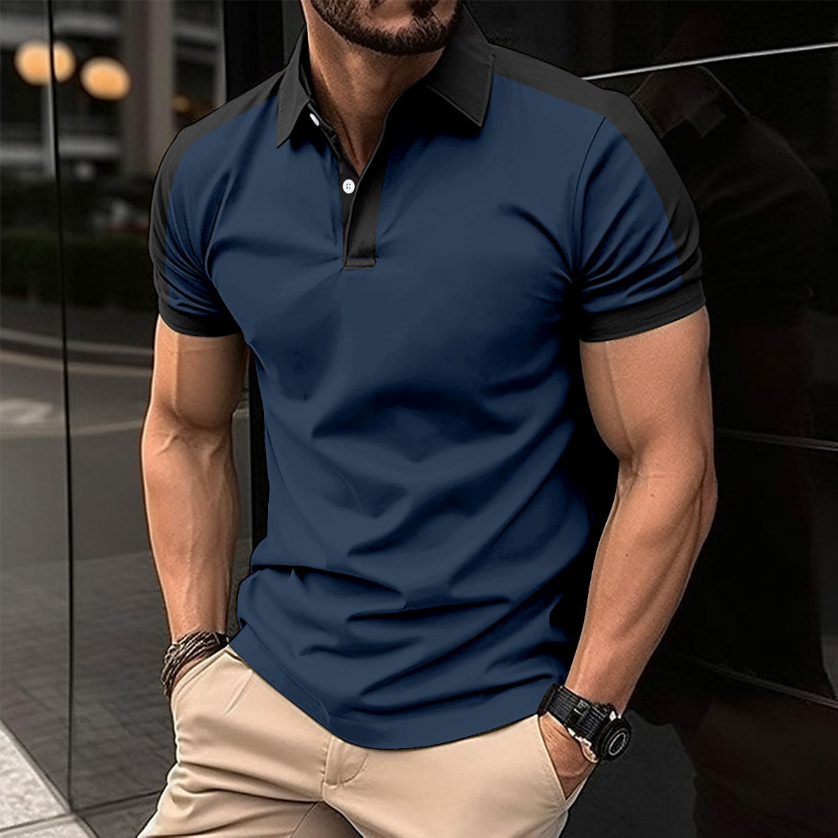 Chemise d'été pour homme à manches courtes, élégante et décontractée pour affaires