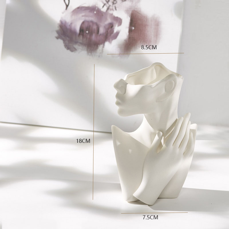 Vase décoratif en céramique pour fleurs séchées de style nordique