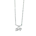 Collier ras-du-cou cerise élégant en argent sterling 999 avec zircone, cadeau idéal