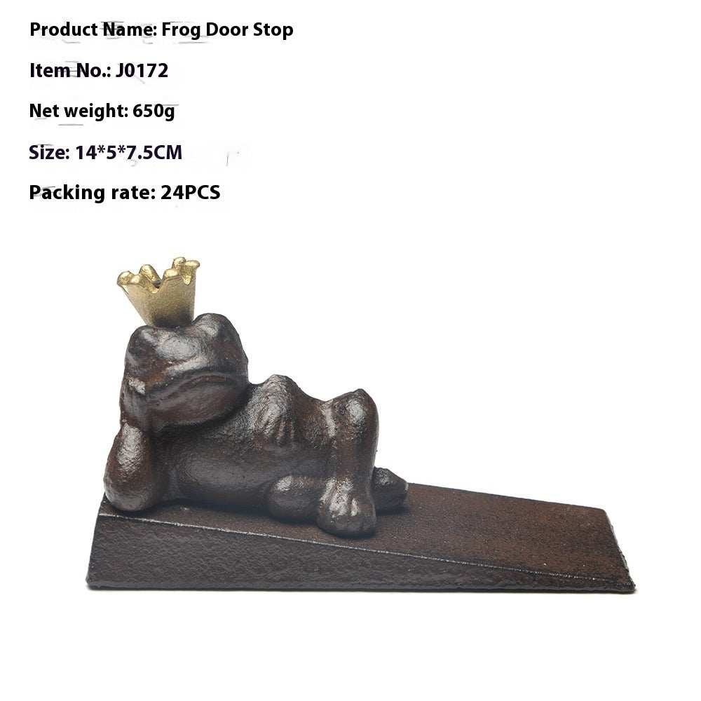 Butée de porte en fer décorative vintage oiseau vert doré