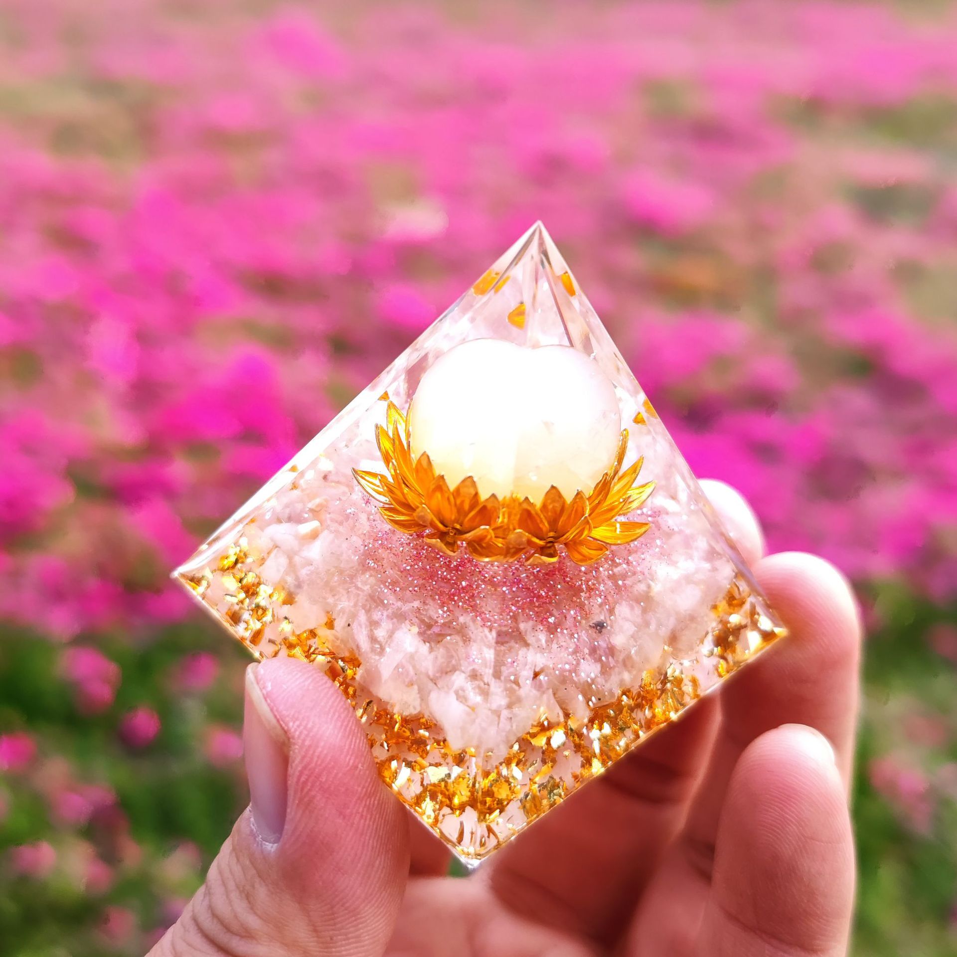 Crystal Ball Pyramid Home Crafts Resin