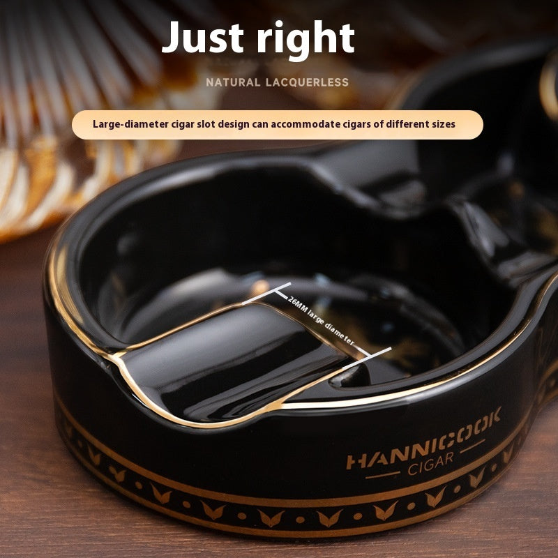 Cendrier rétro en céramique portable à double rainure en forme de 8