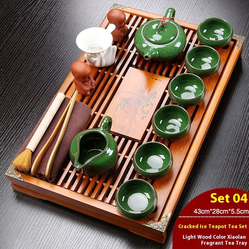 Plateau de salon chinois avec drainage et réservoir d'eau — Plateforme à thé — Service à thé