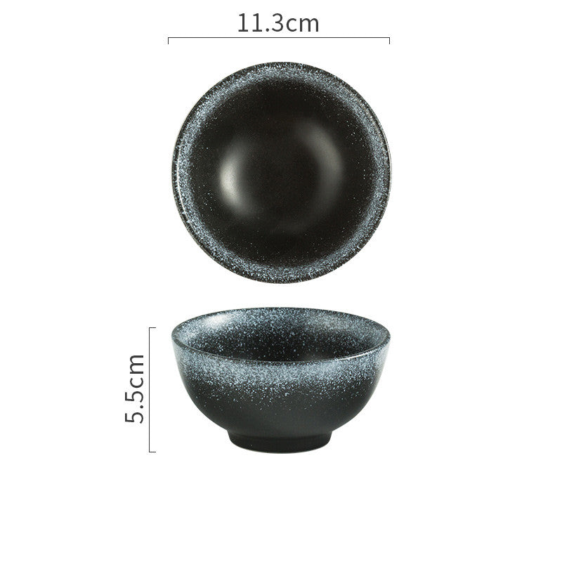 Japanese Bowl 4.5 Rice Bowl Ceramic  Small  Rice Bowl Soup Restaurant Spoon Plate Tableware Set