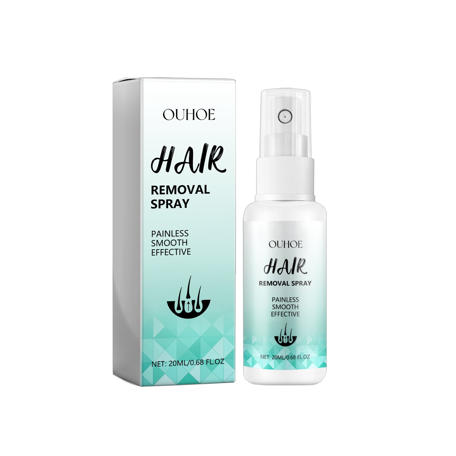 Spray Dépilatoire Doux avec Extraits Naturels - Format Compact 2,4x2,4x9,2 cm