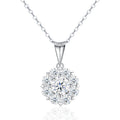 Collier Halo Moissanite 1ct D Couleur VVS1 en Argent Sterling S925, 40cm, Placage Platine, Certifié GRA, Coffret Cadeau