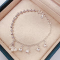 Bracelet 1 pièce en argent sterling 999 à perles, clochettes et papillons - style romantique élégant, cadeau idéal anniversaire et fêtes