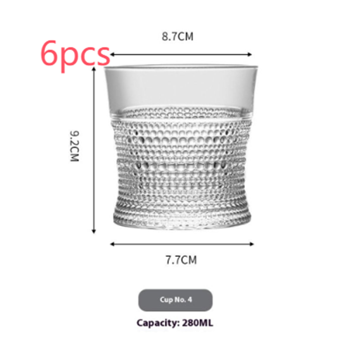Verre à vin sculpté en whisky embossé spécial