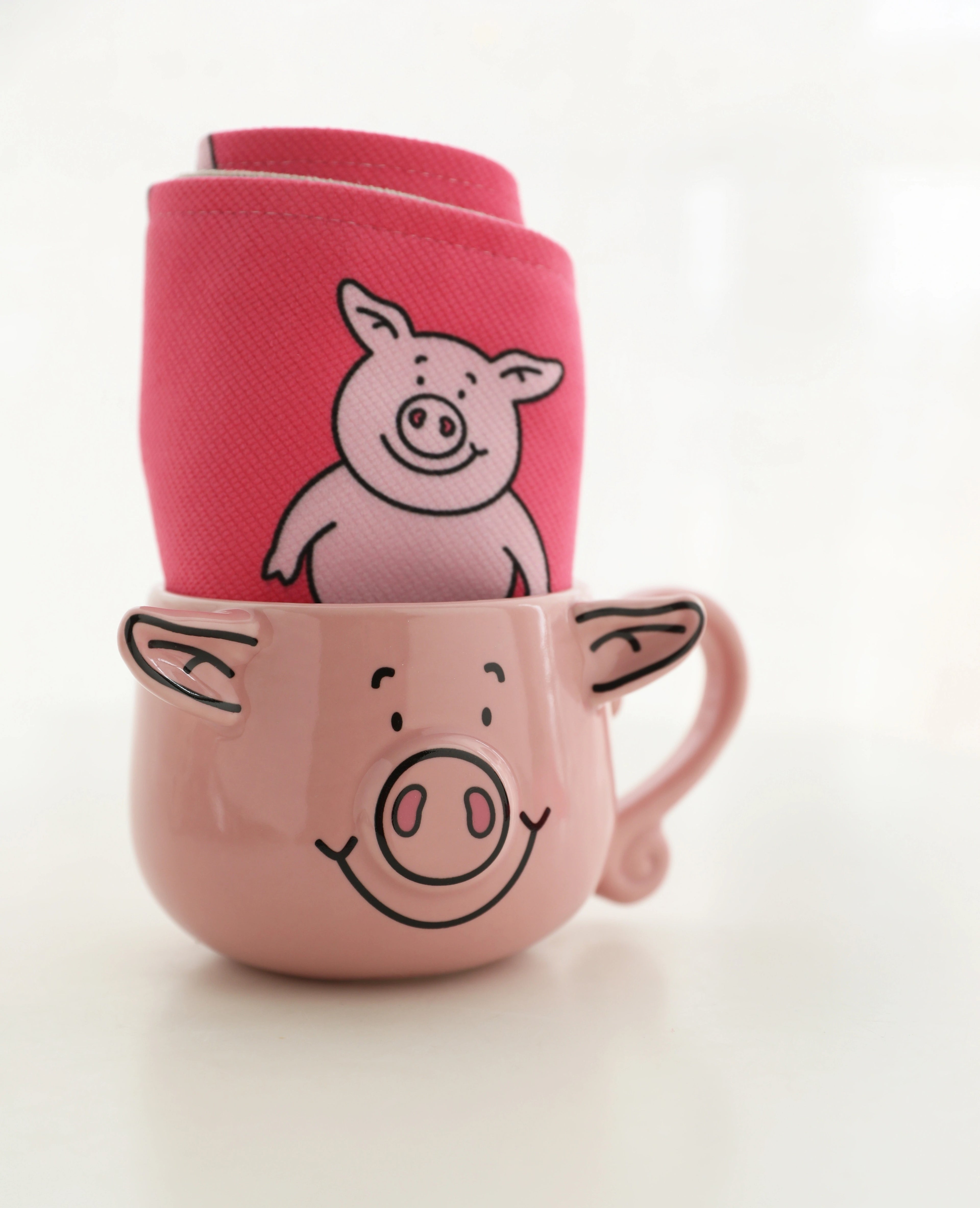 Mug en céramique cochon avec oreilles suspendues