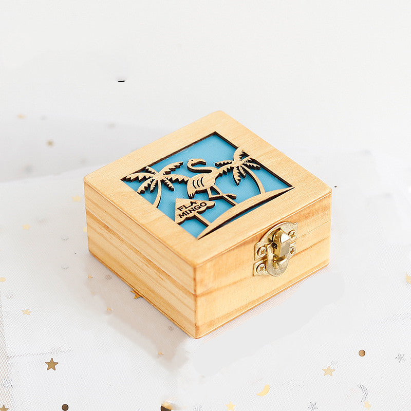 Boîte à musique en bois à manivelle cadeau étudiant décoration