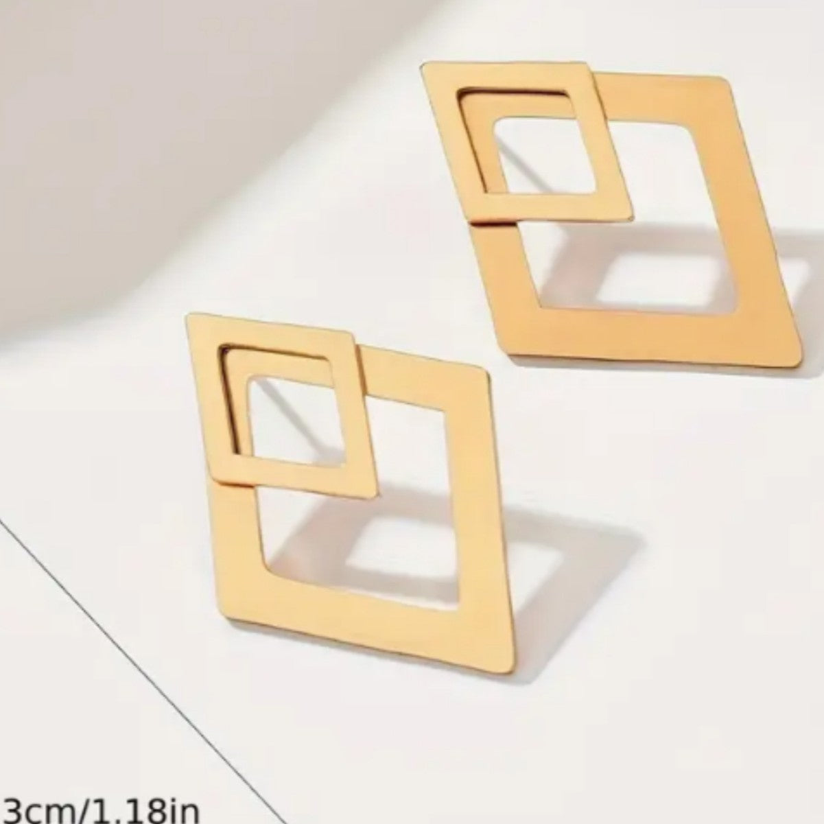 Boucles d’oreilles simples en forme de losange de style européen et américain pour femmes