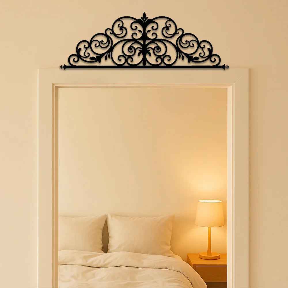 1 pièce Décoration murale Iris Scroll en métal Art Déco, incontournable pour intérieur, 20 pouces - IVOIRART.COM