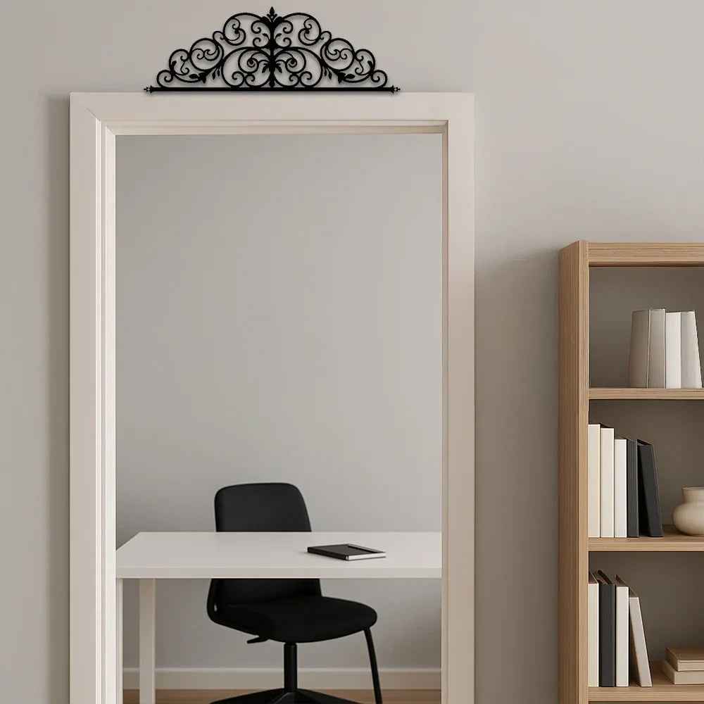 1 pièce Décoration murale Iris Scroll en métal Art Déco, incontournable pour intérieur, 20 pouces - IVOIRART.COM