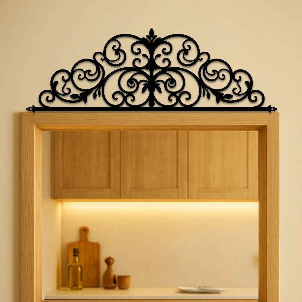 1 pièce Décoration murale Iris Scroll en métal Art Déco, incontournable pour intérieur, 20 pouces - IVOIRART.COM
