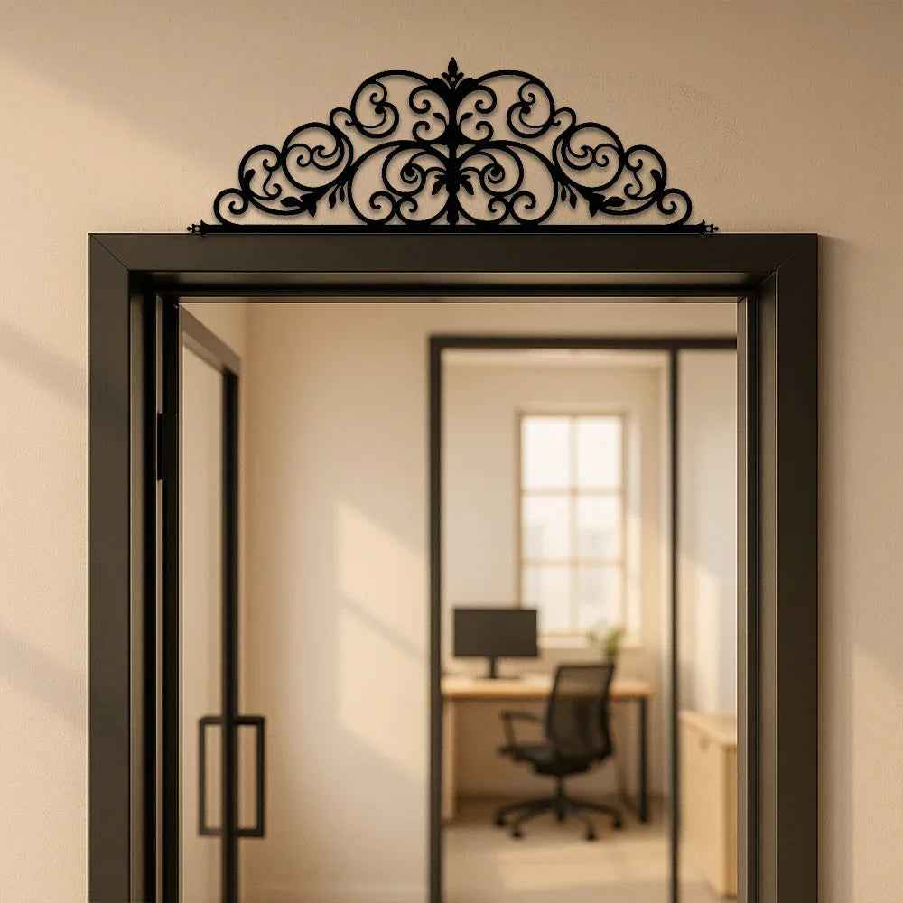 1 pièce Décoration murale Iris Scroll en métal Art Déco, incontournable pour intérieur, 20 pouces - IVOIRART.COM