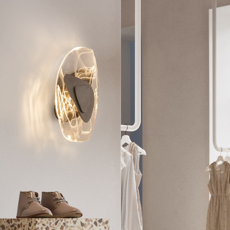 Lampe Murale de Luxe en Cristal Bloc de Glace Atmosphérique en Verre