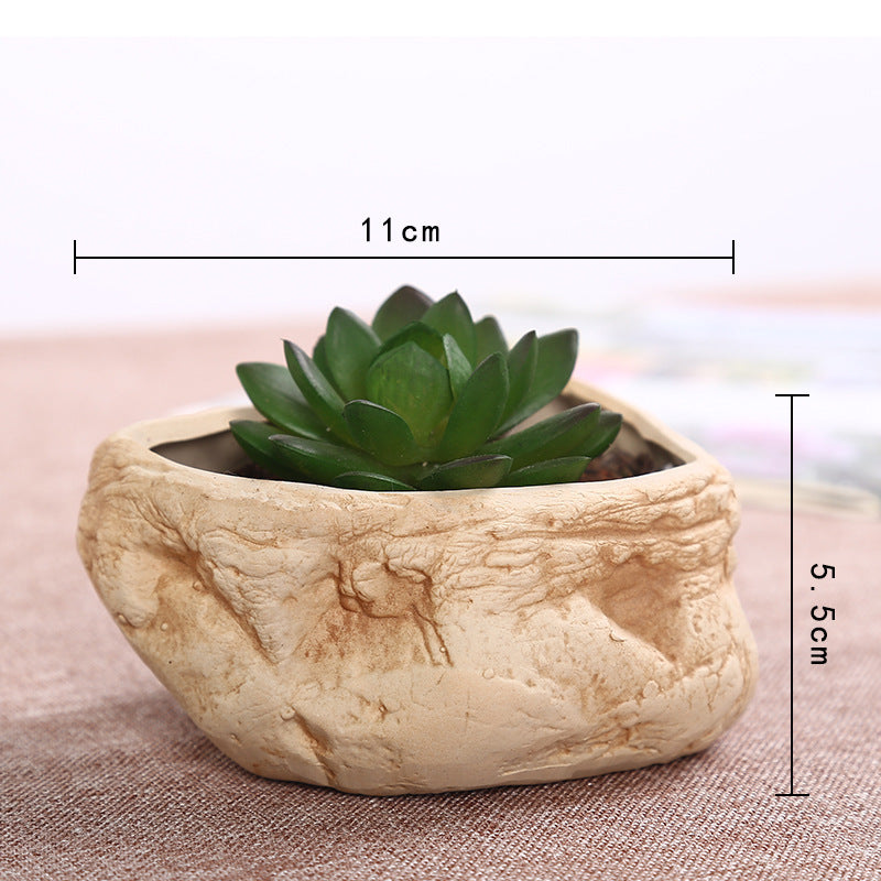 Mini Pot de Plante Succulente en Pierre Pottier Kiln Devient un Pot de Plante en Céramique Créatif