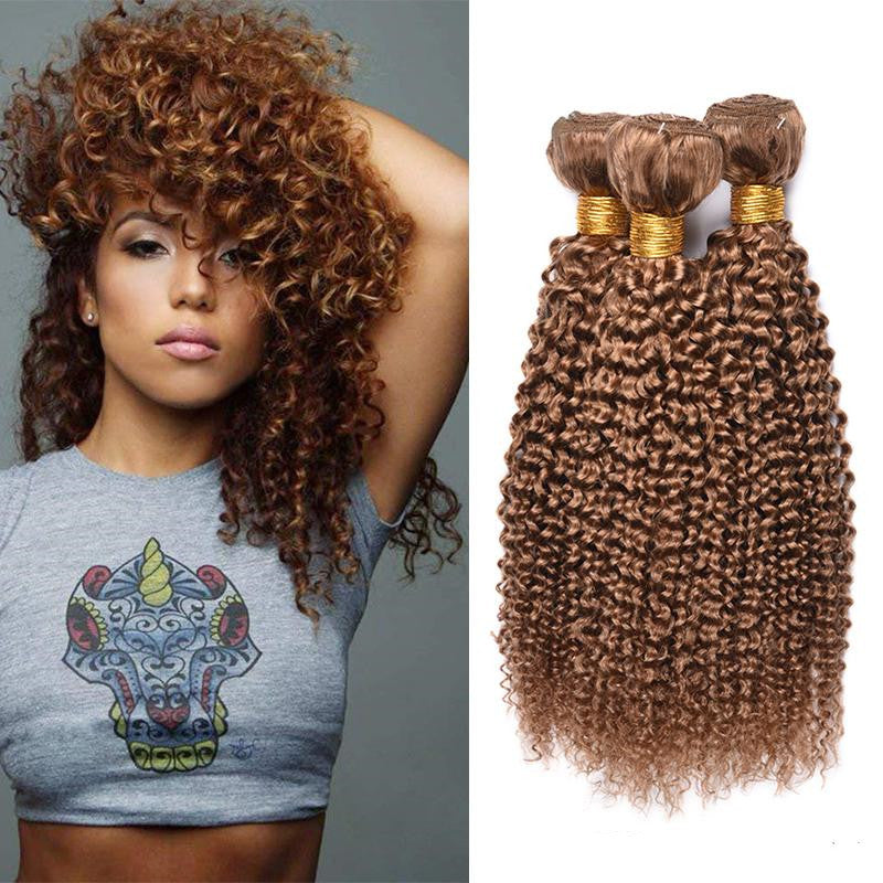 Vague bouclée kinky en cheveux humains naturels - longueur moyenne et polyvalente