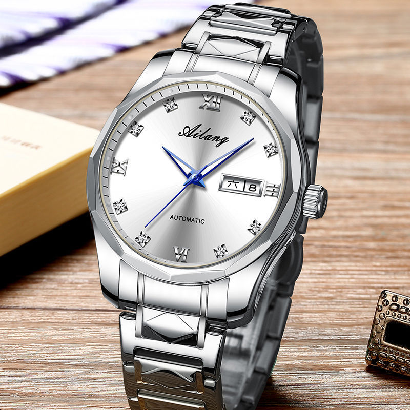 Montre Mécanique Automatique Étanche Homme Acier Inoxydable Lumineuse