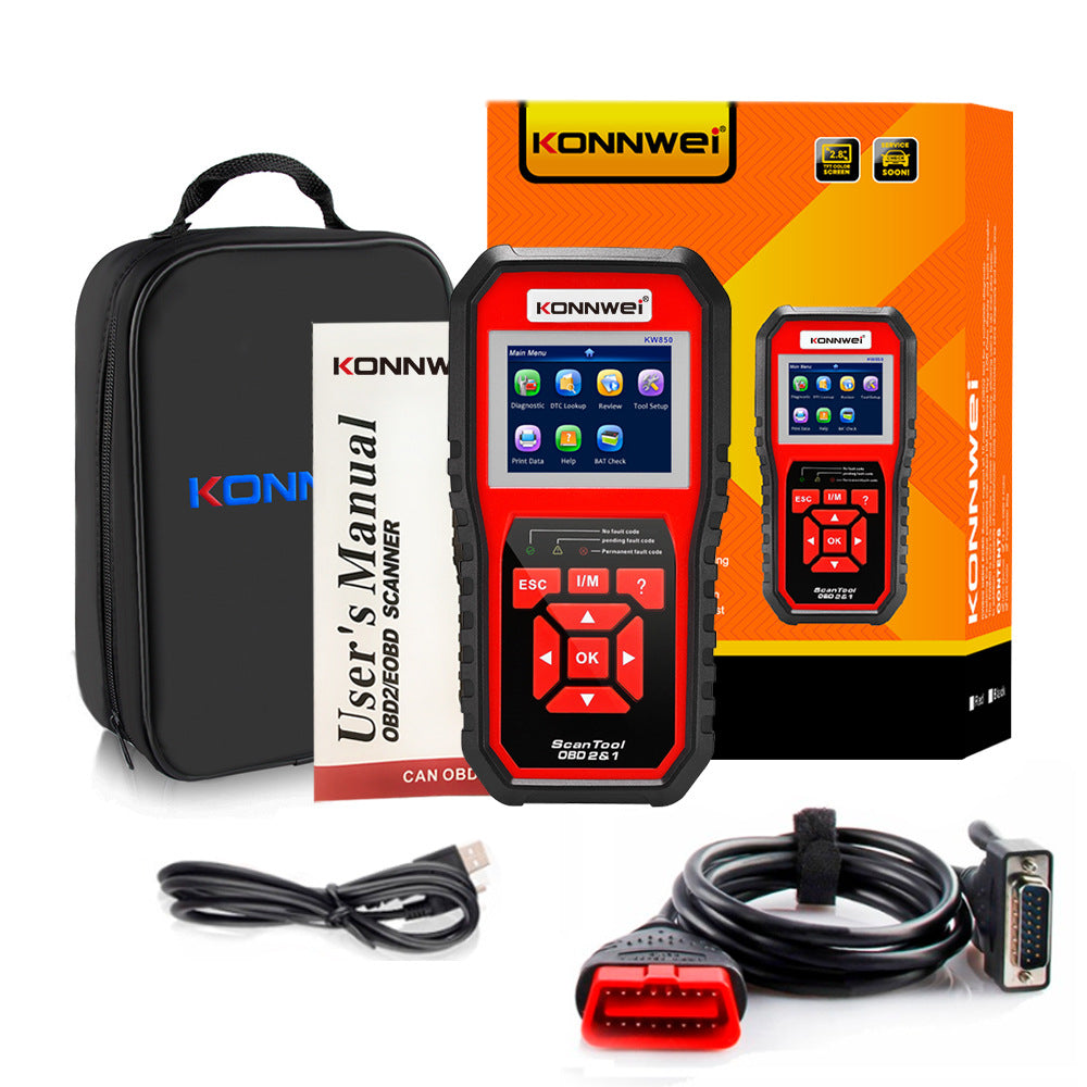 Lecteur de codes défaut moteur KW850 OBD2 CAN BUS pour diagnostic auto fiable