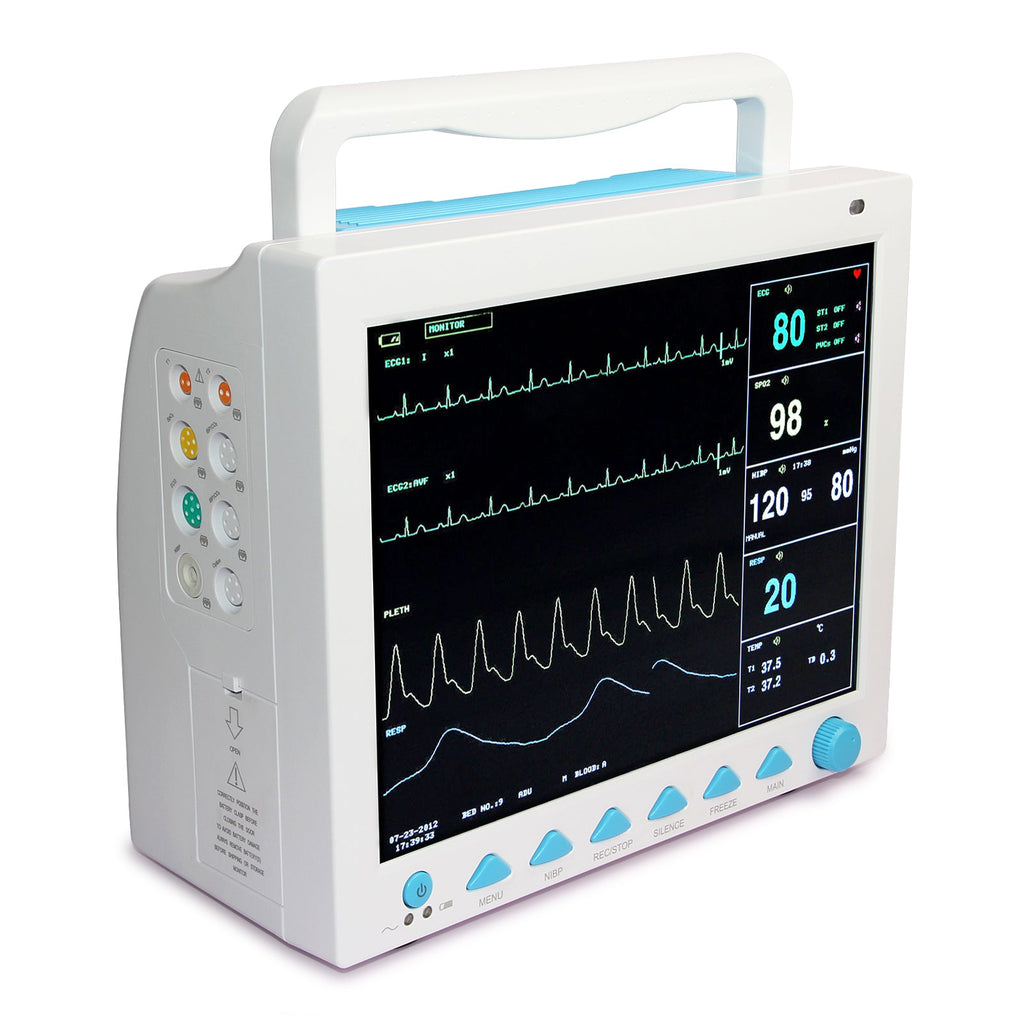 12.1 Inch ICU CCU Vital Signs Patient Monitor 6-parameter ECG RESP NIBP SPO2 TEMP PR - IVOIRART.COM