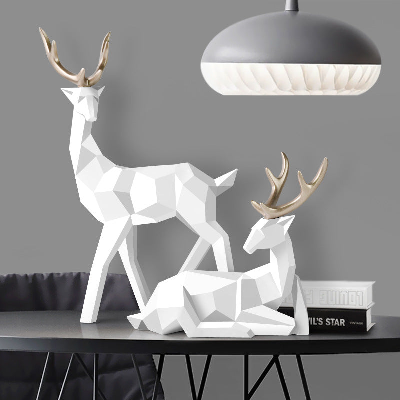 Sculpture de Cerfs en Résine Statue de Cerf Décoration Maison Moderne Élégante