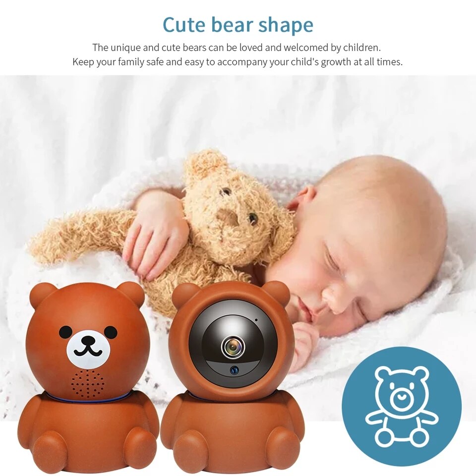 Caméra de Sécurité Domestique Bear 1080P Wifi avec Suivi Automatique et Vision Nocturne IR