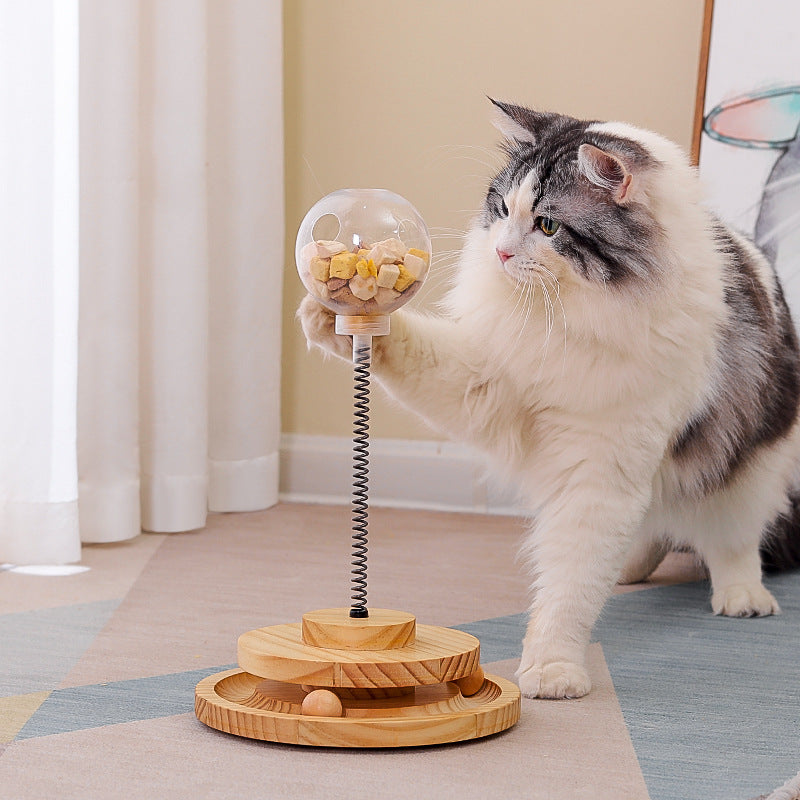 Distributeur de Friandises pour Chat Jouet avec Herbe à Chat et Alimentateur Lent