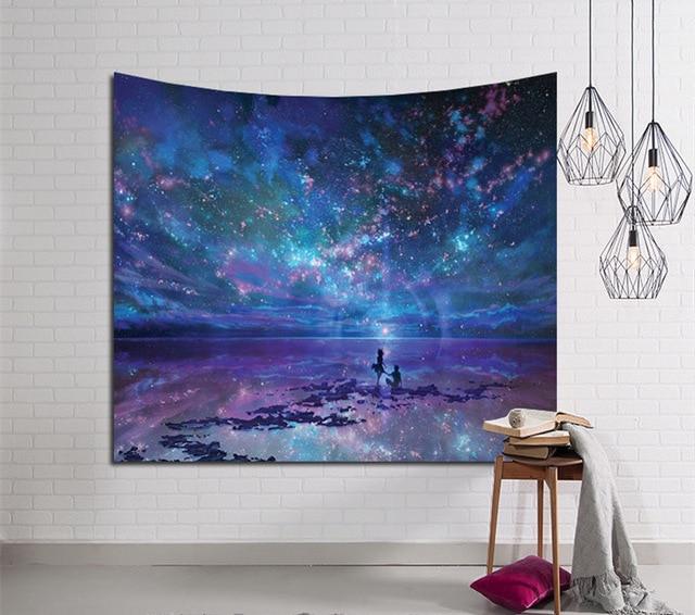 Tenture murale Mandala Indien Gardien des Étoiles Bohème Bohémien Psychédélique