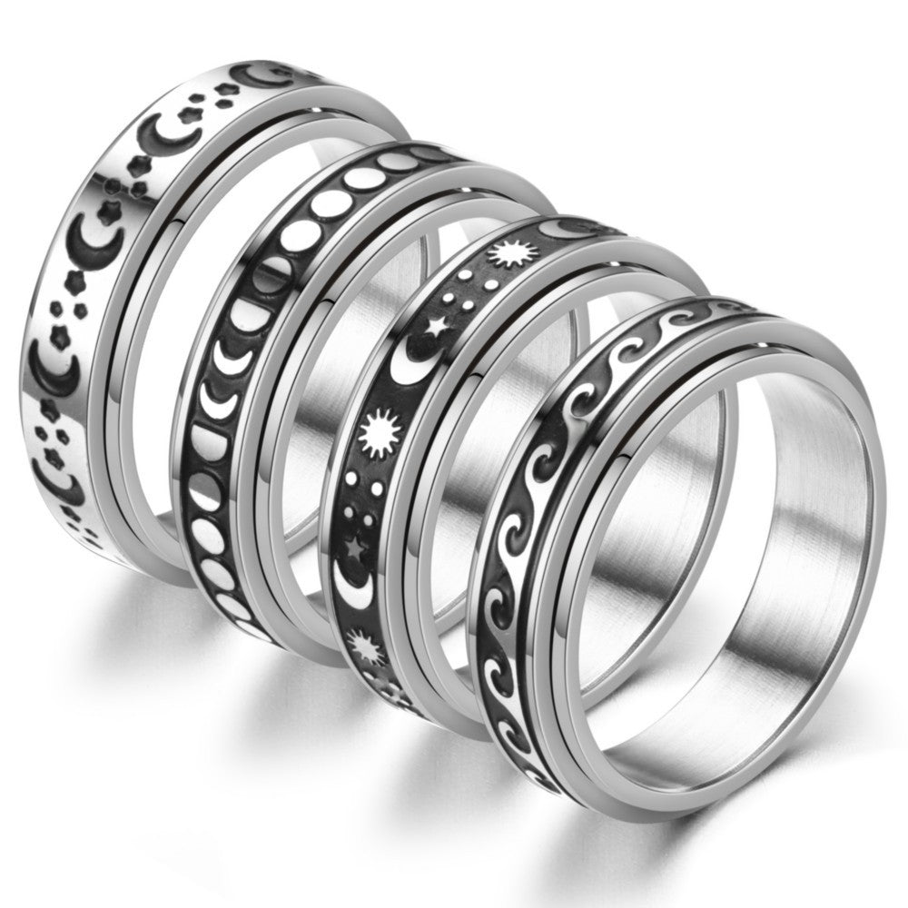 Corrosive Blackening Oil Titanium Steel Ring Jewelry