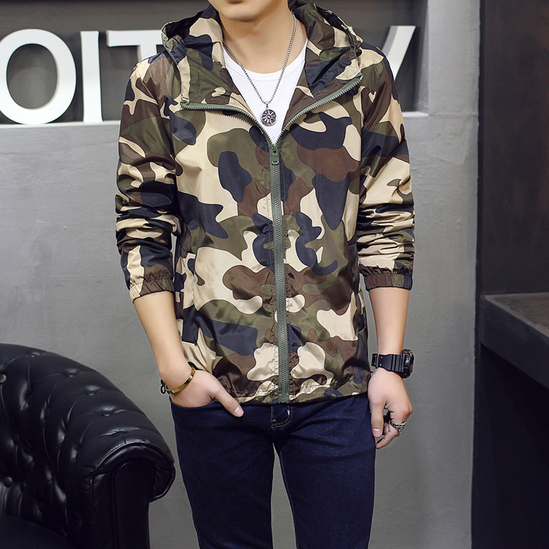 Veste Camouflage Homme Slim Coupe Mode Vêtements Tendance Moderne