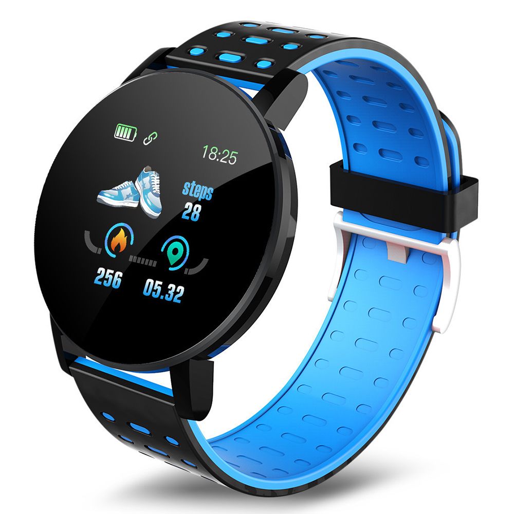 Montre intelligente Bluetooth modèle 119 Plus avec écran LED 1,3 pouces et bracelet TPU