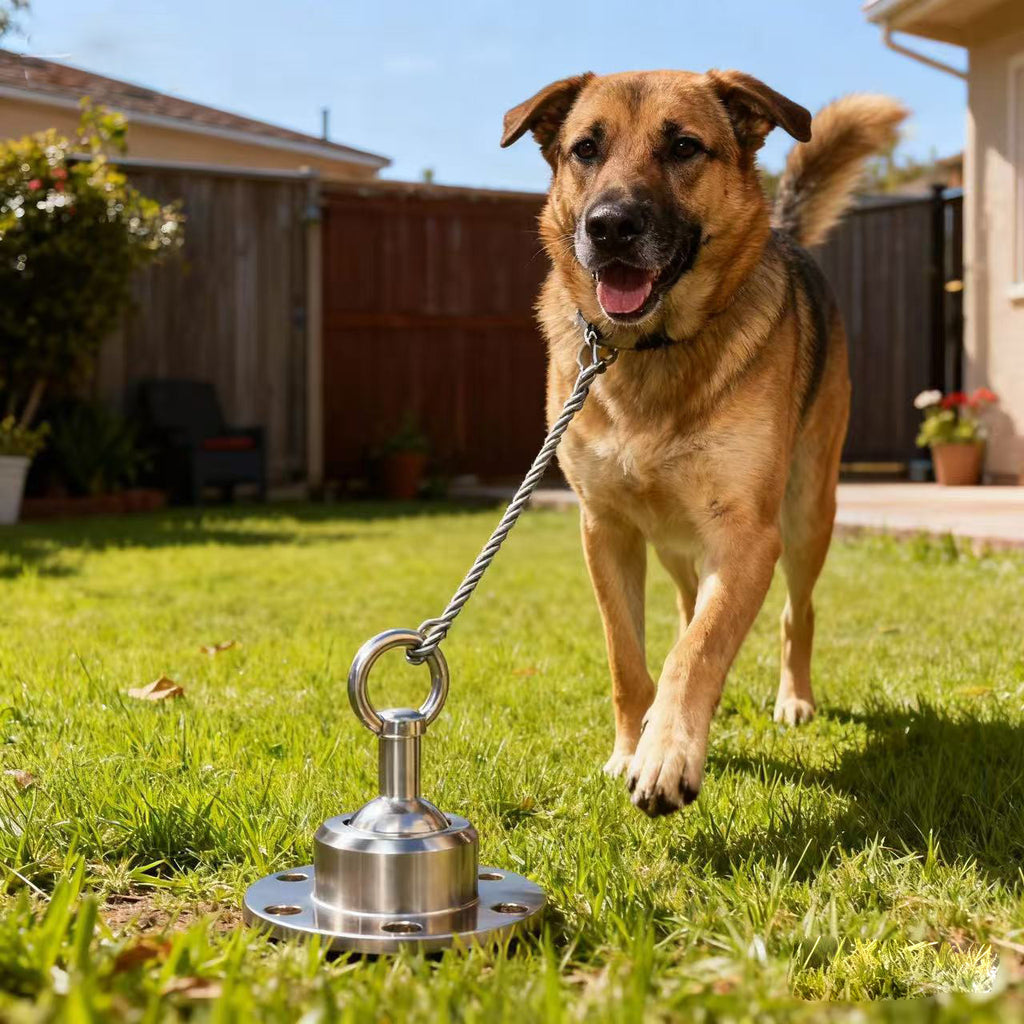 Piquet d'attache en acier inoxydable avec câble métallique pour chien robuste
