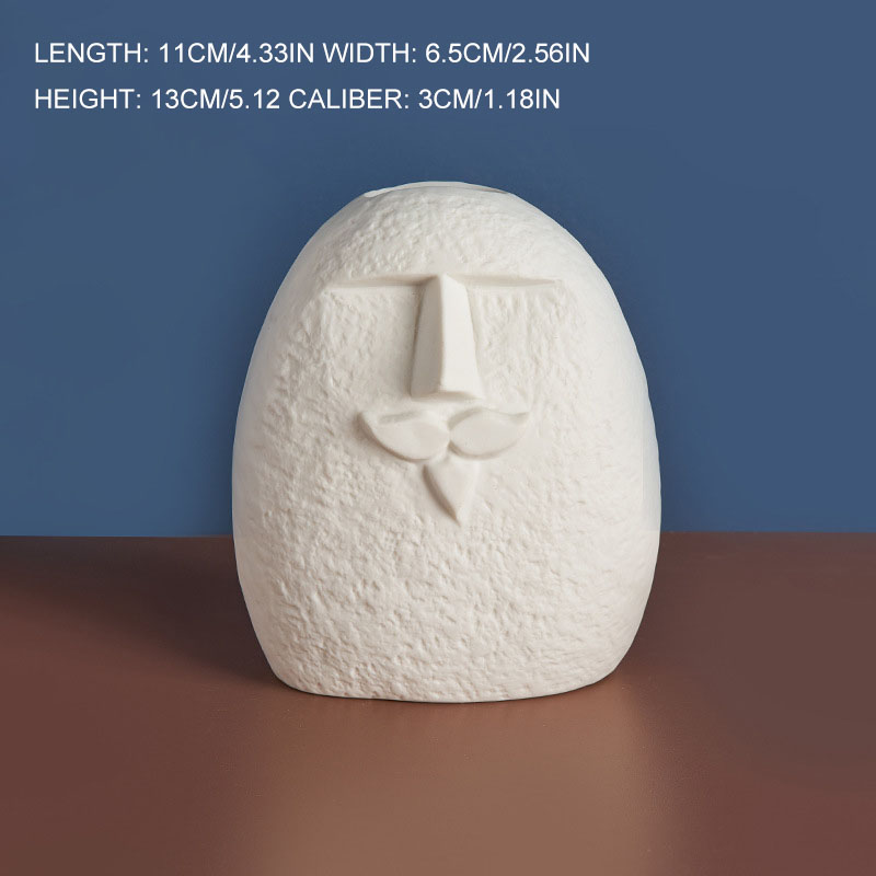 Décoration Vase Visage en Céramique pour Salon Décoration Cabinet TV Maison