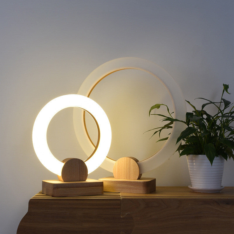 Lustre circulaire en bois style nordique pour salon et salle à manger déco art