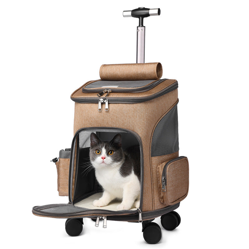 Sac à Dos Pliable Portable avec Chariot Universel pour Chat et Chien Voyage