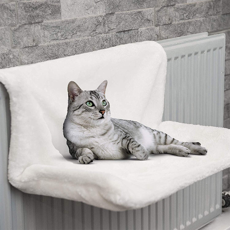 Lit Hamac pour Chat à Cadre Métallique, Chauffant pour Radiateur, Confort Luxueux
