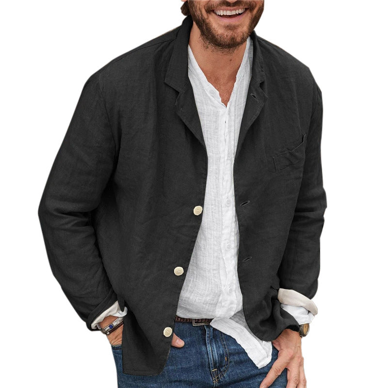 Chemises longues manches pour homme, veste décontractée ample et polyvalente