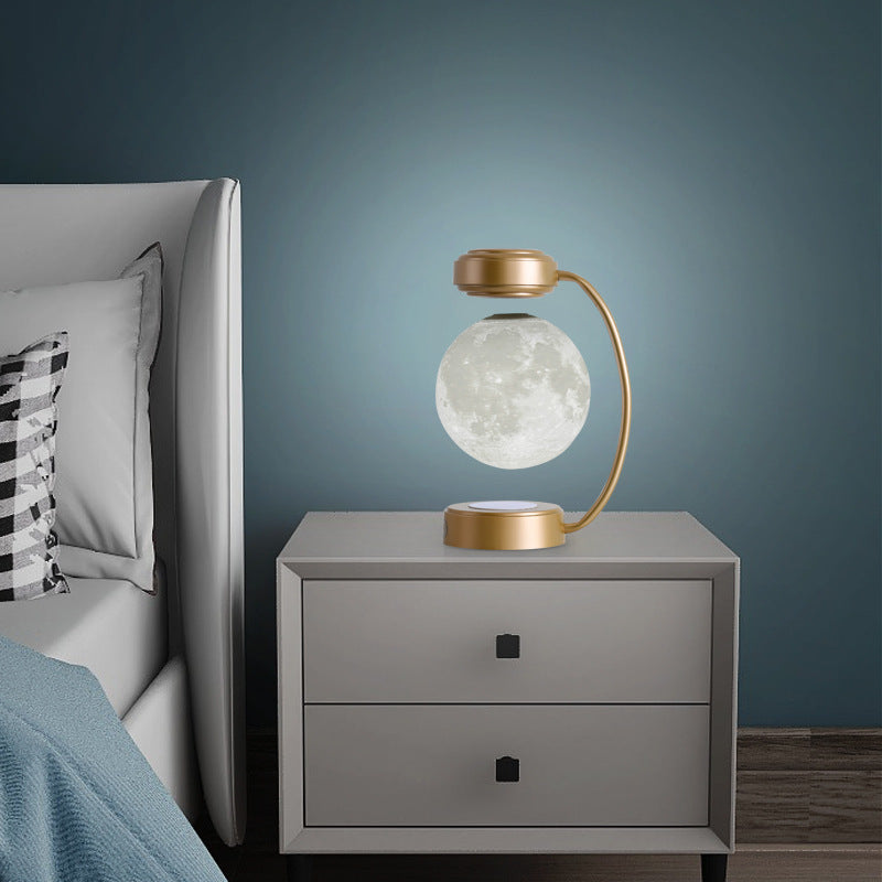 Lampe Lévitation Magnétique Lune Personnalité Créative Pour Table de Chevet