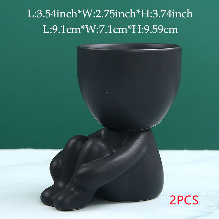 Vase Succulent pour Petites Personnes en Céramique Maison, Art Créatif de Bureau, Décoration d'Artisanat