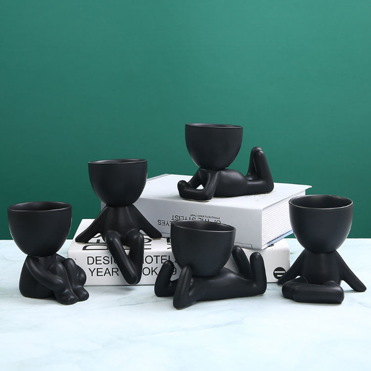 Vase Succulent pour Petites Personnes en Céramique Maison, Art Créatif de Bureau, Décoration d'Artisanat