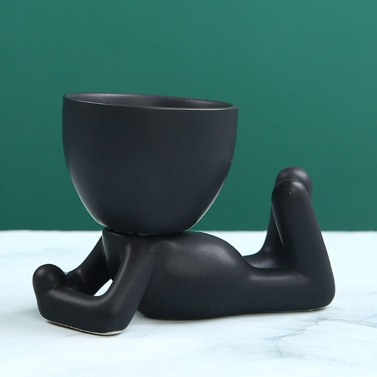 Vase Succulent pour Petites Personnes en Céramique Maison, Art Créatif de Bureau, Décoration d'Artisanat